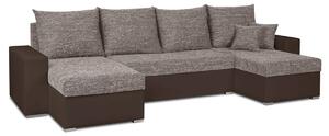Rohová sedací souprava s funkcí spaní LEO-U Hnědá/bronzová