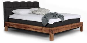 Postel boxspring masiv divoký dub s polstrovaným čelem Braga