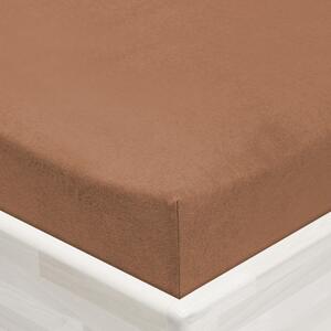Jersey napínací prostěradlo JR-023 Oříškově hnědé 90 x 200 - výška 20 cm