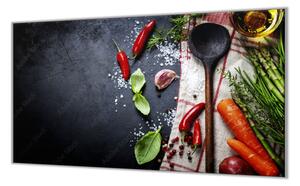 Ochranná deska zelenina, bylinky, vařečka - 40x40cm / S lepením na zeď