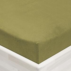 Jersey napínací prostěradlo JR-020 Olivové 90 x 200 - výška 20 cm