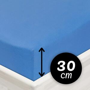 Jersey napínací prostěradlo na vysokou matraci JR-015 Světle modré 80 x 200 - výška 30 cm