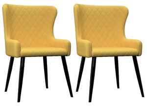 Jídelní židle Michelle - 2 ks - textil | žluté