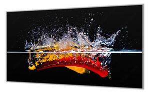 Ochranná deska barevné chilli ve vodě - 52x60cm / S lepením na zeď
