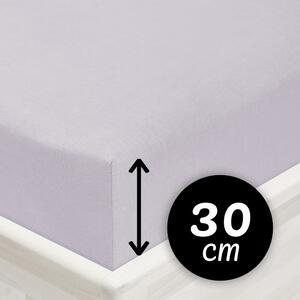 Jersey napínací prostěradlo na vysokou matraci JR-028 Světle šedé 80 x 200 - výška 30 cm