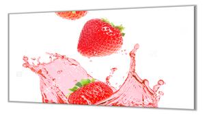 Ochranná deska čerstvé jahody ve šťávě - 52x60cm / S lepením na zeď