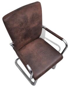 Jídelní židle Crust - 2 ks - umělá kůže | hnědá