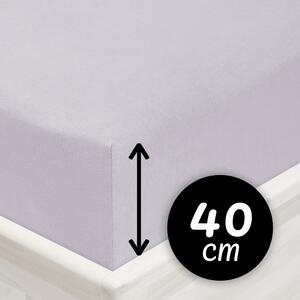 Jersey napínací prostěradlo na extra vysokou matraci JR-028 Světle šedé 80 x 200 - výška 40 cm