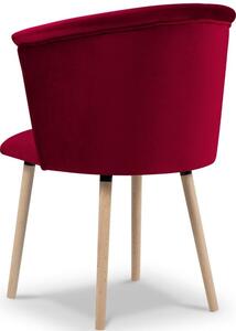 Červená sametová jídelní židle MICADONI JANA