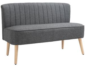 HOMCOM dvojsedák – kompaktní čalouněná pohovka v lněném vzhledu do obývacího pokoje, ložnice i menších prostor, šedá (117 × 56,5 × 77 cm) | Aosom