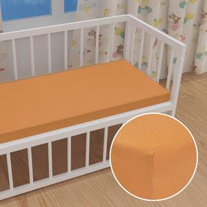 Dětské jersey napínací prostěradlo do postýlky JR-022 Okrové 60 x 120 x 10 cm - do postýlky