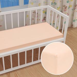 Dětské jersey napínací prostěradlo do postýlky JR-021 Pudrové 80 x 140 x 10 cm - do postýlky