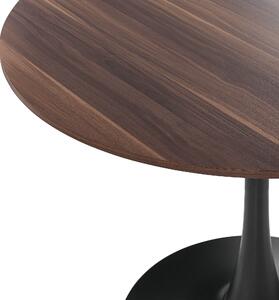 Kulatý jídelní stůl ⌀ 90 cm tmavé dřevo / černá BOCA