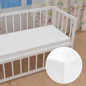 Dětské jersey napínací prostěradlo do postýlky JR-031 Bílé 60 x 120 x 10 cm - do postýlky