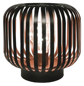 SOLIGHT Kovová oválná lucerna se žárovkou micro LED, teplá bílá, měděná, 3xAA, 18cm