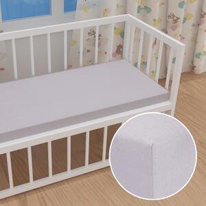 Dětské jersey napínací prostěradlo do postýlky JR-028 Světle šedé 60 x 120 x 10 cm - do postýlky