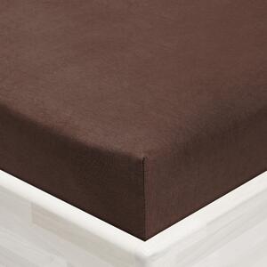 Jersey napínací prostěradlo JR-026 Čokoládově hnědé 90 x 200 - výška 20 cm
