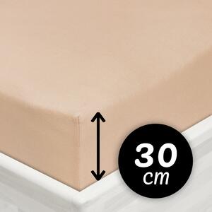 Jersey napínací prostěradlo na vysokou matraci JR-033 Béžové 80 x 200 - výška 30 cm