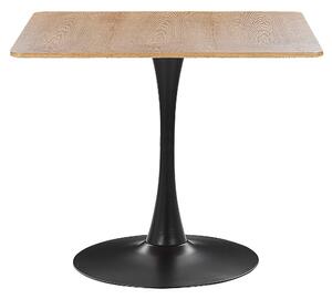 Jídelní stůl 90 x 90 cm světlé dřevo / černá BOCA