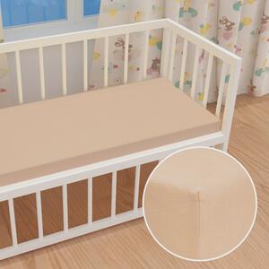 Dětské jersey napínací prostěradlo do postýlky JR-033 Béžové 60 x 120 x 10 cm - do postýlky