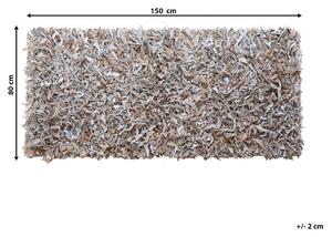 Kožený koberec 80 x 150 cm světle béžový MUT