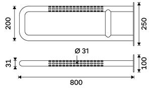Nimco Asistent madlo pro bezbariérové WC 80 cm BMUC 9080-90