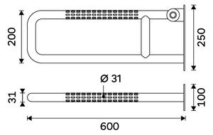 Nimco Asistent sklopné madlo pro bezbariérové WC 60 cm BMS 9060-10