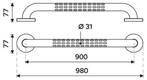 Nimco Asistent madlo do koupelny a WC 90 cm BM 9090-10