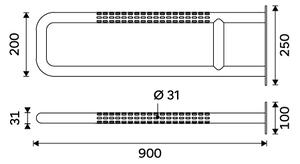 Nimco Asistent madlo pro bezbariérové WC 90 cm BMU 9090-10