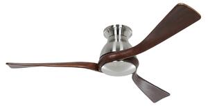 Stropní ventilátor Regento, chrom a dřevo, stejnosměrný motor, Ø 140 cm – CasaFan, Eco Regento, Dřevo, Obývací pokoj, Dřevo, Moderní