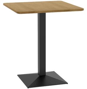 HOMCOM jídelní stůl 70×70 cm pro 2 — dekor dřeva, černý ocelový podstavec, malý moderní kuchyňský stůl, tmavě hnědý | Aosom