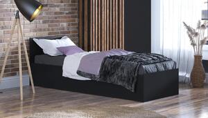 Postel 90x200 cm s matrací a úložným prostorem SPART1 Černá