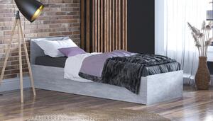 Postel 90x200 cm s matrací a úložným prostorem SPART1 Beton