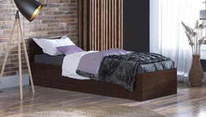 Postel 90x200 cm s matrací a úložným prostorem SPART1 Wenge