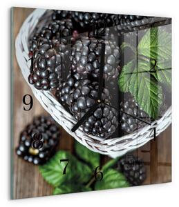 Skleněné hodiny na stěnu Ostružiny zskc-30x30-00181528