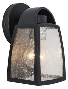 Lutec 5273701012 venkovní nástěnná lampa Kelsey | E27 | IP44 | Stínítko s efektem vodních kapek | Černá