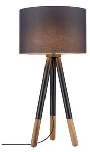 Paulmann stolní lampa Neordic Rurik 1-ramenné látkový širm šedá/dřevo 796.35 P 79635