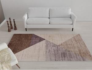 Hnědo-béžový pratelný koberec běhoun 200x80 cm - Vitaus