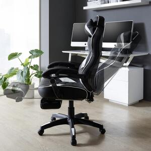HERNÍ ŽIDLE, vzhled kůže, černá, bílá Livetastic - Herní židle, Online Only