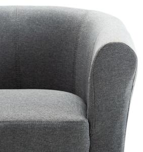 Křeslo a stolička Mitchell - textil | světle šedá