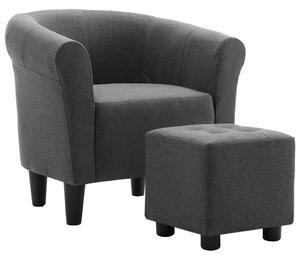 Křeslo a stolička Mitchell - textil | tmavě šedá