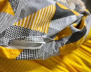 Ervi FLANELOVÉ bavlněné povlečení - Abstrakce - žluté šedé