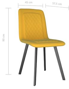 Jídelní židle Sperry - 4 ks - samet | žluté