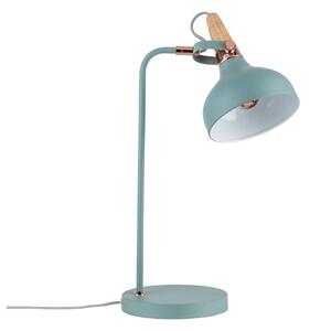 Paulmann 79651 Neordic Juna, stolní lampa v kombinaci mědi, dřeva a světle zelené, 1x20W E27, výška 51cm