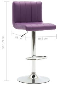 Barové stoličky Hebron - 2ks - umělá kůže | fialové