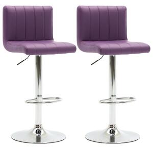 Barové stoličky Hebron - 2ks - umělá kůže | fialové