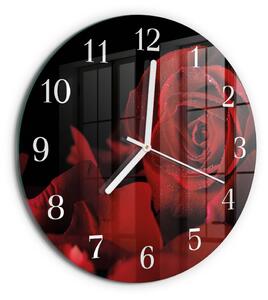 Skleněné hodiny na stěnu Růže zsob-fi30-00086561