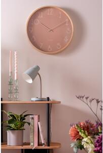 Růžové nástěnné hodiny Karlsson Sencillo, ø 40 cm