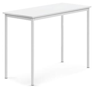 AJ Produkty Stůl BORÅS, 1200x600x900 mm, bílé nohy, HPL deska, bílá