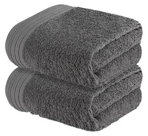 LIVARNO home Froté ručník, 50 x 100 cm, 2 kusy (tmavě šedá) (100341497002)